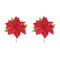 Melrose Set of 2 Poinsettia Artificial Christmas Stems 19.75&#x22;